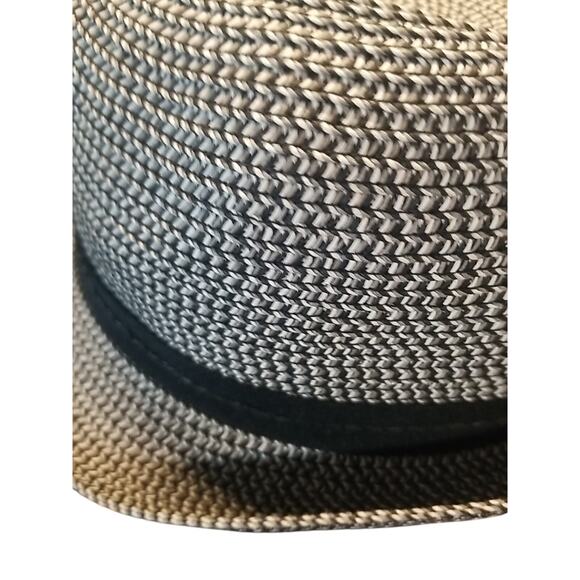 Stylish Nine West Straw Tweed Fedora Packable Women’s Hat - Picture 4 of 4